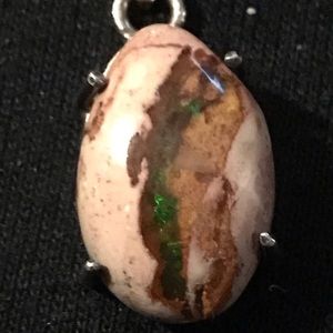 Fire opal on sterling thick chain. Nice!